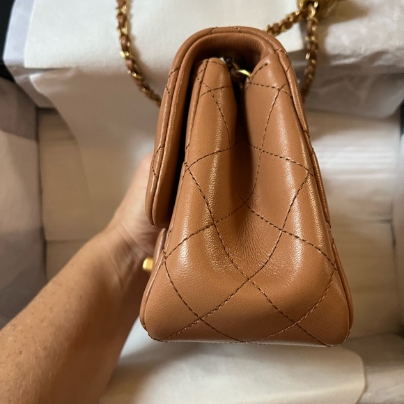 Chanel Mini Square Flap Bag with Brushed Gold Accents - Picture 4 of 9